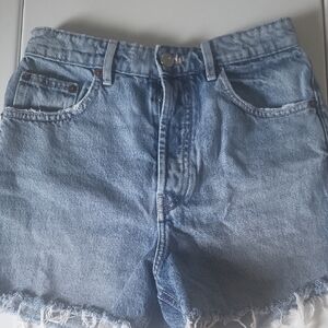 Zara Blue Jean Shorts Distressed Casual